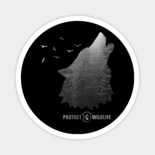 Protect Wildlife - Nature - Wolf Silhouette Magnet